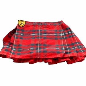 Sport Kilt Red Tartan Plaid Mini Skirt | Pleated Kilt Style